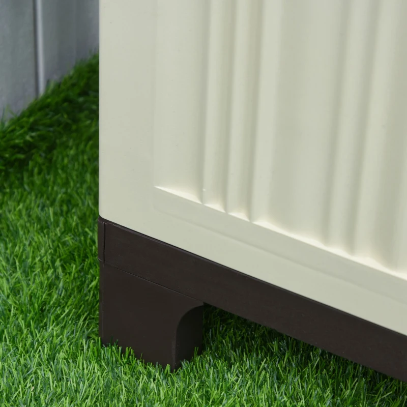 Outsunny Garden Cabinet Shed, Double-Door, 65Lx37Wx172H cm-Beige