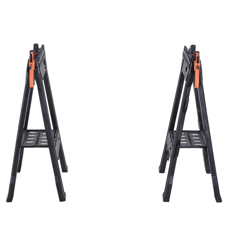 Durhand Foldable Clamping Sawhorse Trestle Twin Support Bars Cutting Stands Workbench