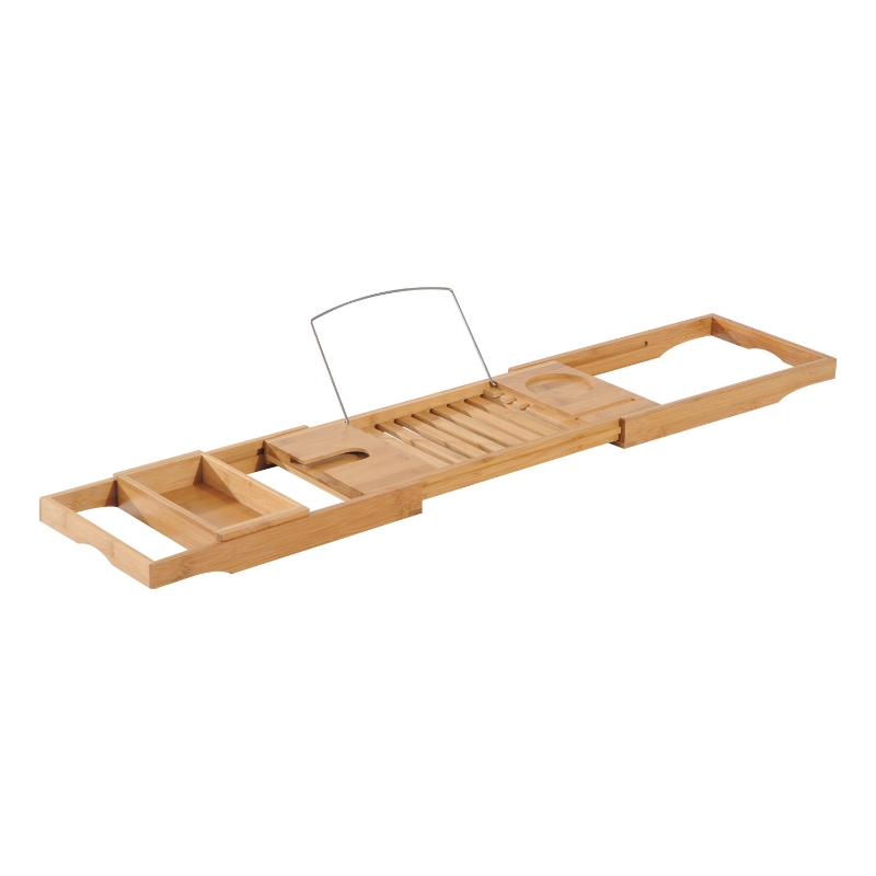 HOMCOM PÓŁKA 75-109 CM PÓŁKA NA WANNĘ BAMBUSOWA