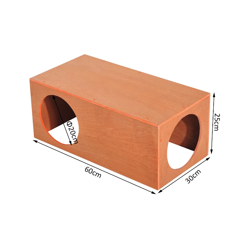 Pawhut 60L×30W×25H cm MDF Cat House-Golden Red