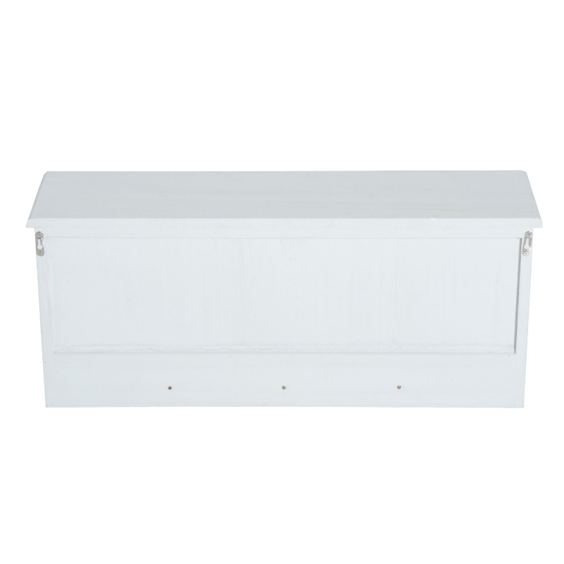 HOMCOM Wall Mounted Coat Hook Storage Unit W/3 Baskets-White
