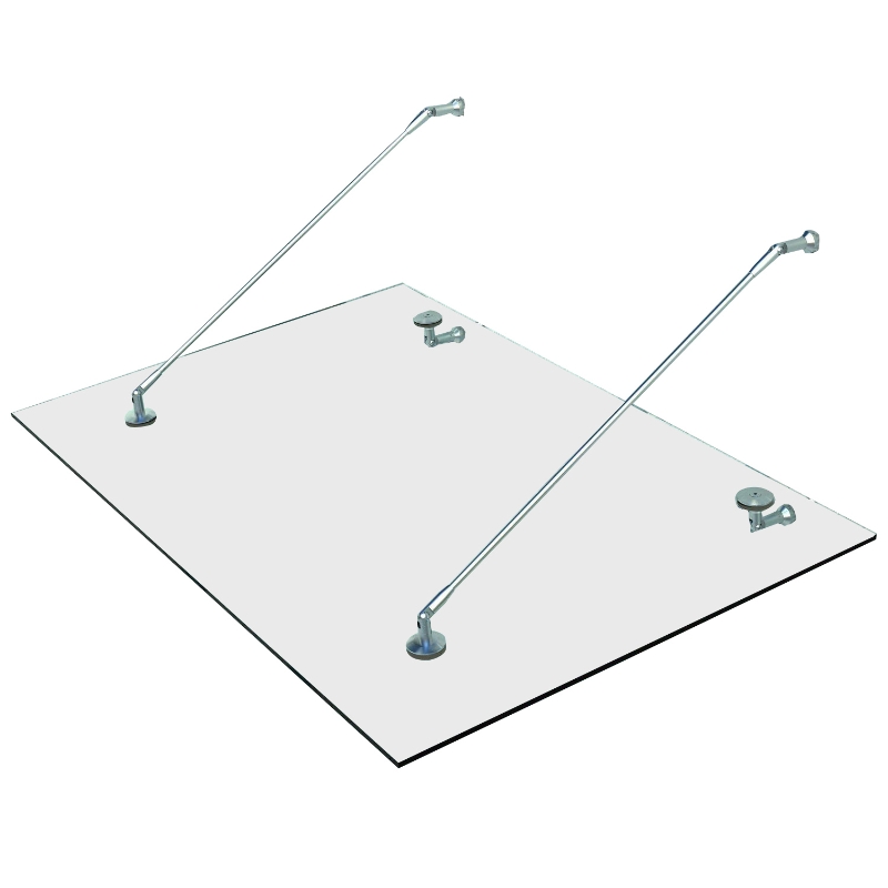 Daszek szklany Zadaszenie nad drzwi Zadaszenie nad drzwi wejściowe stal nierdzewna szkło hartowane 150X90 cm