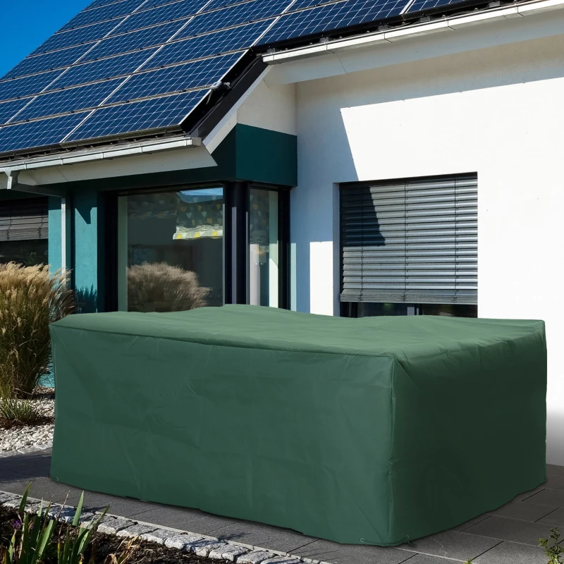 Outsunny UV/Rain Protective Rattan Furniture Cover, 205x145x70 cm-Green(m-10)