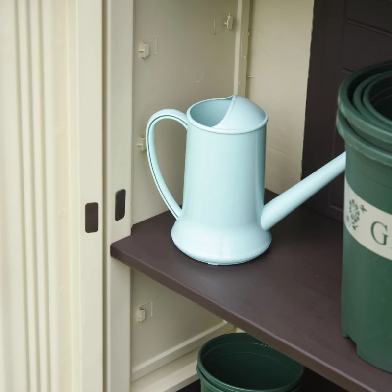 Outsunny Garden Cabinet Shed, Double-Door, 65Lx37Wx172H cm-Beige