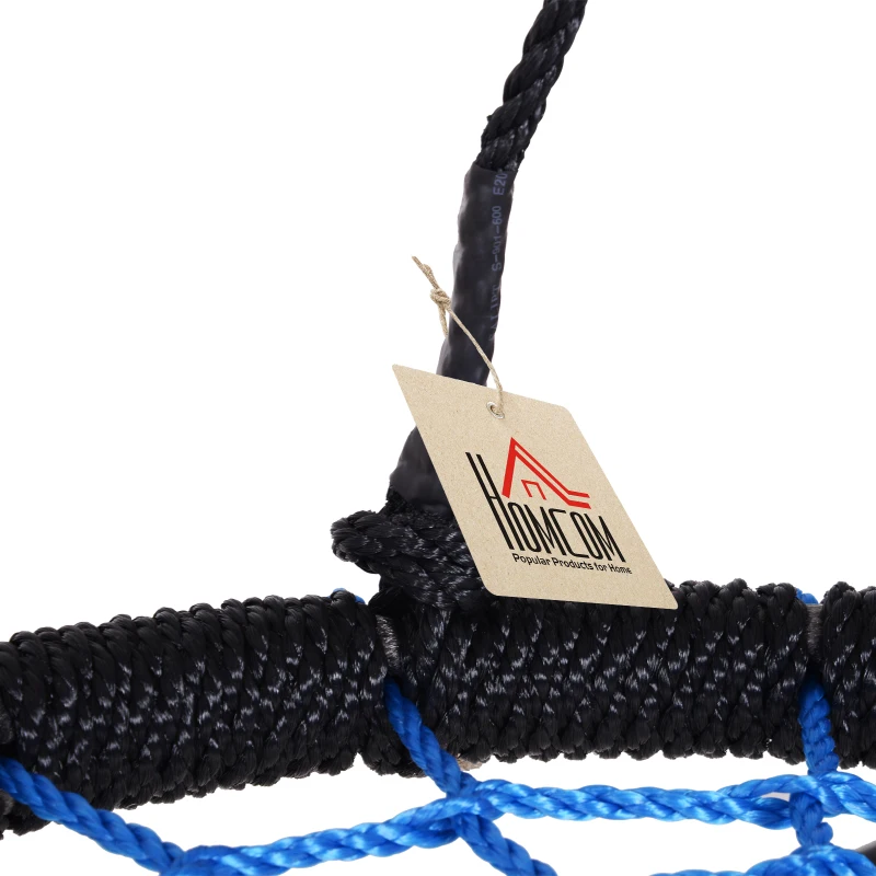 HOMCOM 60cm Spider Web Tree Swing Round Kids Hanging Rope Seat Metal Outdoor Toys