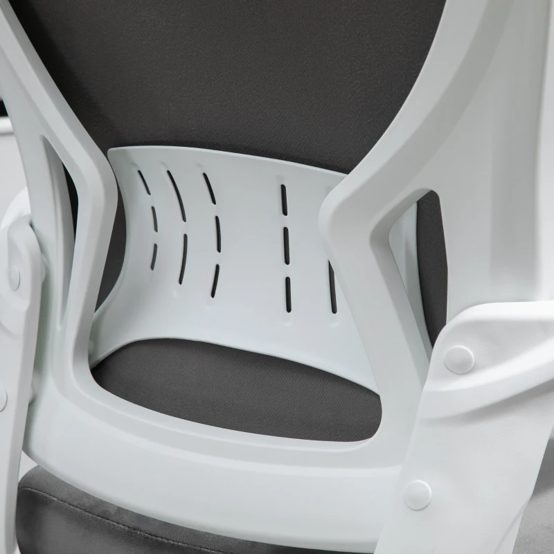 Vinsetto bureaustoel met kantelfunctie ergonomische draaistoel met armleuningen, hoofdsteun in hoogte verstelbaar, fluweelzacht polyester lichtgrijs 63 x 64 x 118-128 cm