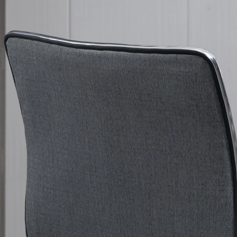 Vinsetto Silla de Oficina Ergonómica Silla Escritorio Giratoria con Altura Ajustable Respaldo Tapizado en Lino Transpirable Carga 120 kg 47x57x76,5-86,5 cm Gris