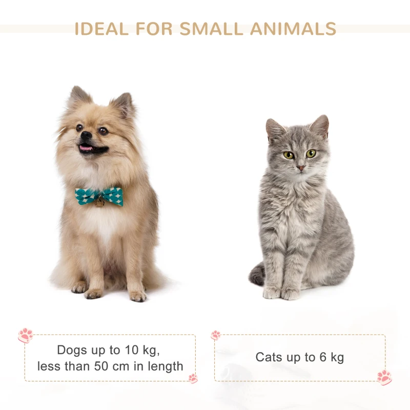 PawHut Rattan Dog Cat Pet Bed with Soft Cushion Indoor Use 61L x 46W x 27H cm