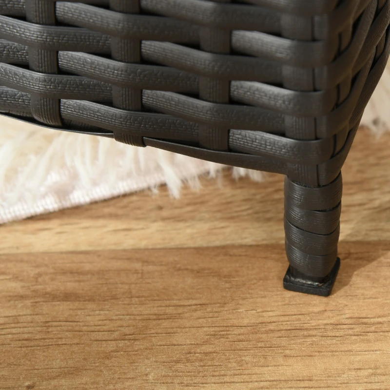 PawHut Rattan Dog Cat Pet Bed with Soft Cushion Indoor Use 61L x 46W x 27H cm