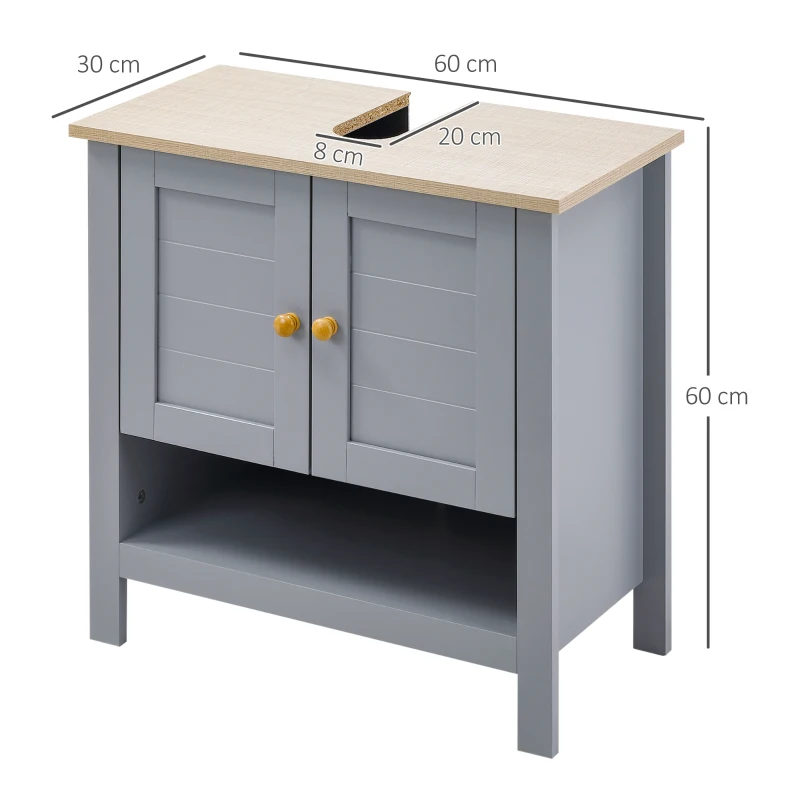kleankin Bathroom Under Sink Cabinet Vanity Unit with Adjustable Shelf Space Saver