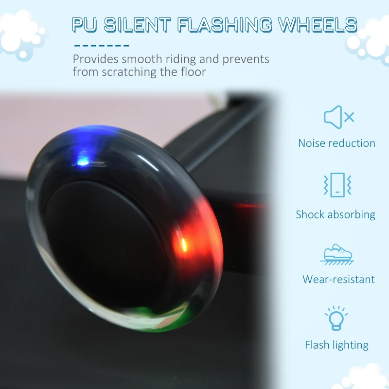 HOMCOM Wiggle Car Ride On Toy w/LED Flashing Wheels for 2-6 Years Old Black