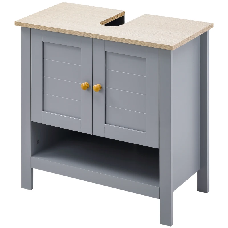 kleankin Bathroom Under Sink Cabinet Vanity Unit with Adjustable Shelf Space Saver