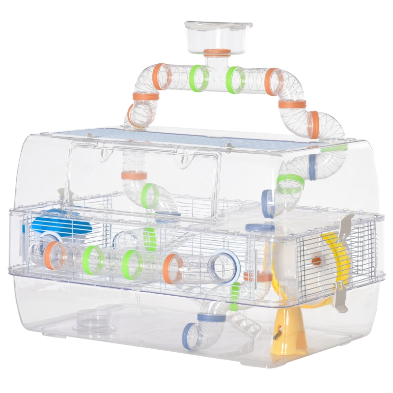 Curated visual reference: Fresh Look at Pawhut Transparent Hamster Cage Gerbil Haven Small Animal Habitats