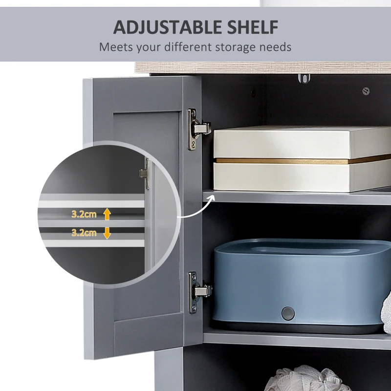 kleankin Bathroom Under Sink Cabinet Vanity Unit with Adjustable Shelf Space Saver
