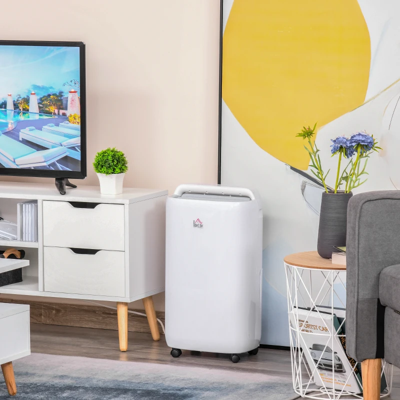 HOMCOM Portable Dehumidifier 4000ml Ultra Quiet Auto Cut Off for Basement Bathroom