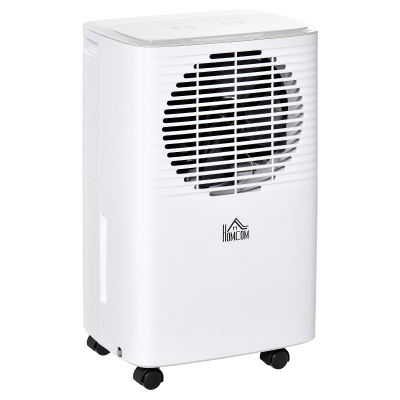HOMCOM Portable Dehumidifier 10L/Day W/ Humidity Display Timer Setting Bedroom Bathroom