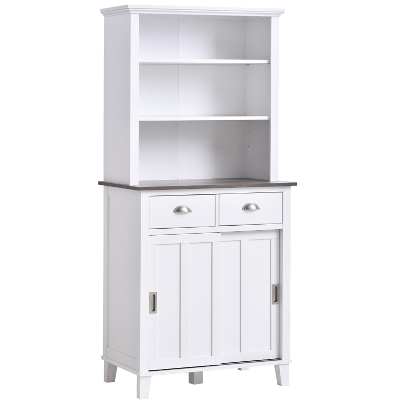 HOMCOM Kitchen Buffet and Hutch w/Three Open Shelf Space, Sideboards & Anti-Topple