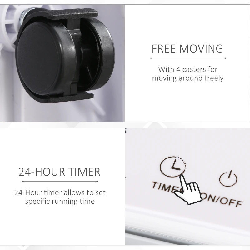 HOMCOM Portable Dehumidifier 4000ml Ultra Quiet Auto Cut Off for Basement Bathroom