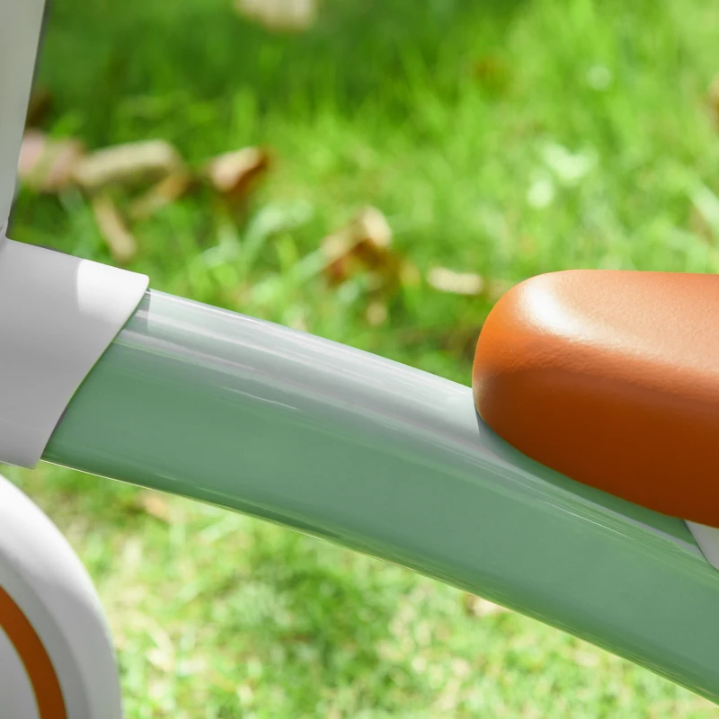 HOMCOM loopfiets voor kinderen loopfiets 12-36 maanden met slijtvaste TPU wielen eerste fiets voertuig cadeaus voor jongens/meisjes peuterspeelgoed PP TPR bruin + groen 60 x 24 x 37 cm