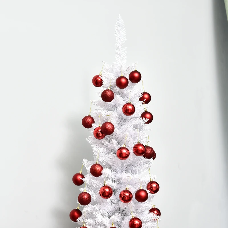 HOMCOM kerstboom dennenboom met kunststof standaard 390 takpunten wit Ø 55 x 180 h cm