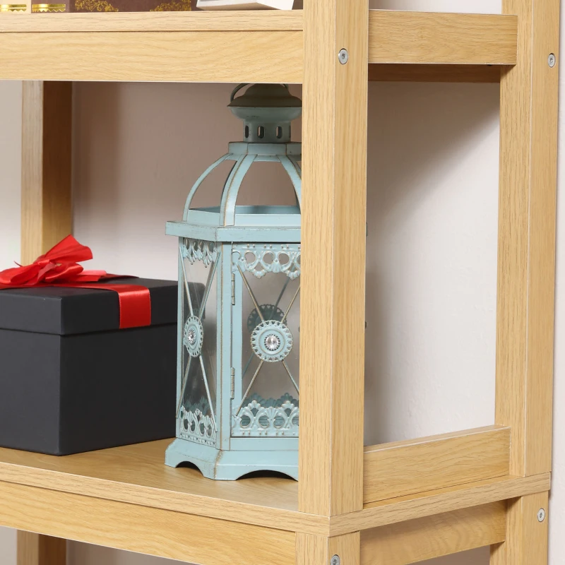 HOMCOM strandplank boekenplank 3-laags met lade kantoorplank opbergplank ordnerplank keukenplank MDF eiken 60 x 30 x 150 cm