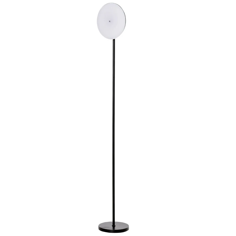 HOMCOM vloerlamp met LED 90 graden verstelbaar afneembare lichtmast lamp metaal acryl zwart Ø28 x 171,5 cm