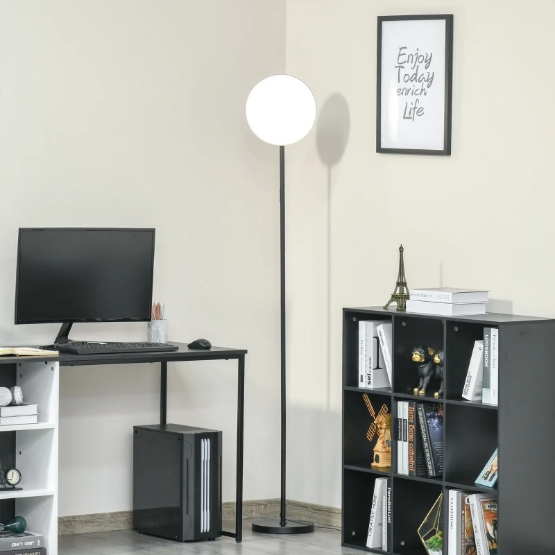HOMCOM vloerlamp met LED 90 graden verstelbaar afneembare lichtmast lamp metaal acryl zwart Ø28 x 171,5 cm