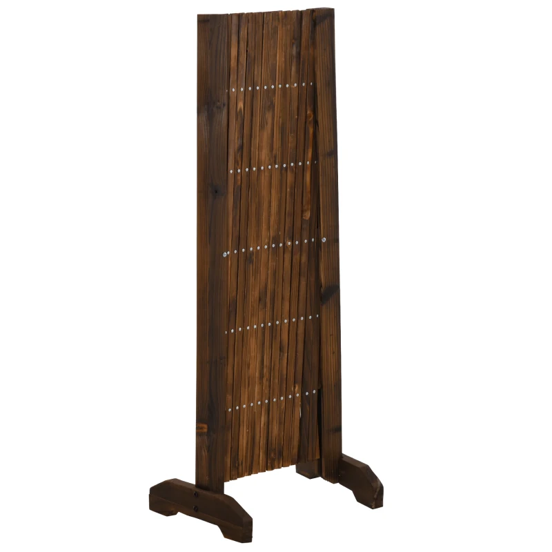 Płotek harmonijkowy barierka rozsuwana 37–225 cm drewno opalane