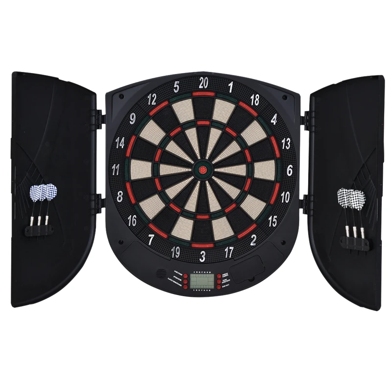 HOMCOM Electronic Dartboard 26 Games, 185 Variations with 6 Darts Cabinet to Stroage