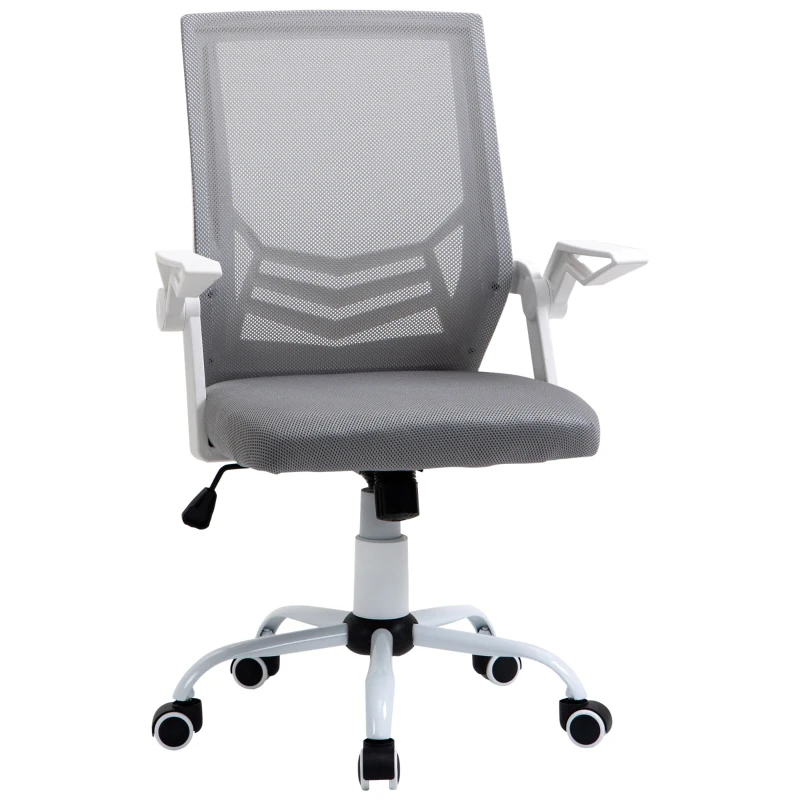 Vinsetto Mesh Home Office Chair Swivel Task Computer Desk Chair w/ Lumbar Support, Grey(m-10)