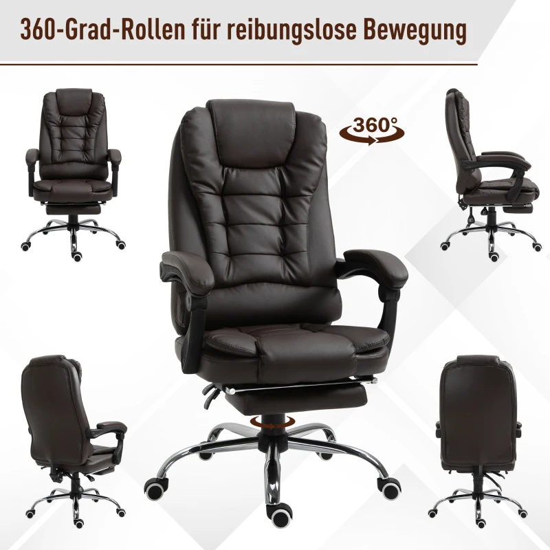 Ergonomiczne krzesło biurowe fotel gamingowy regulowane podłokietniki pianka PU brązowy