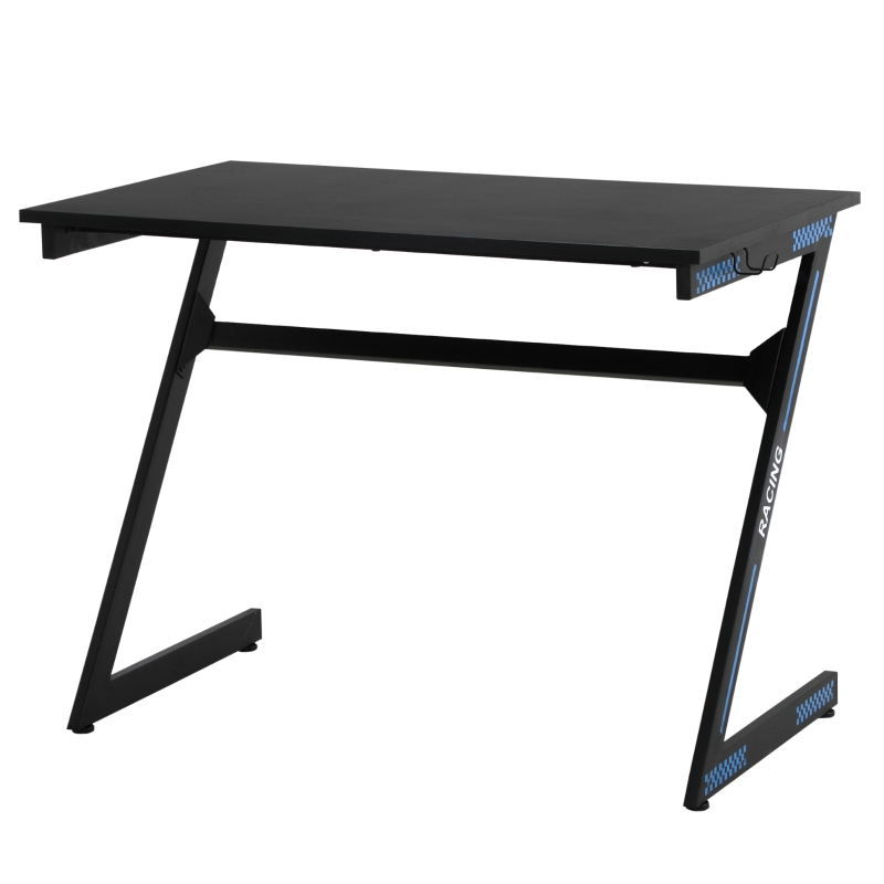 Biurko komputerowe stół gamingowy stół pod komputer ergonomiczny stal MDF czarny