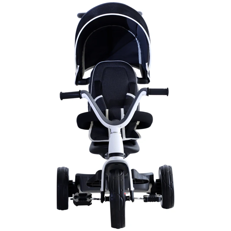 HOMCOM Baby Tricycle Children's 4 In 1 Trikes Kids Stroller W/ Canopy 3 Wheels