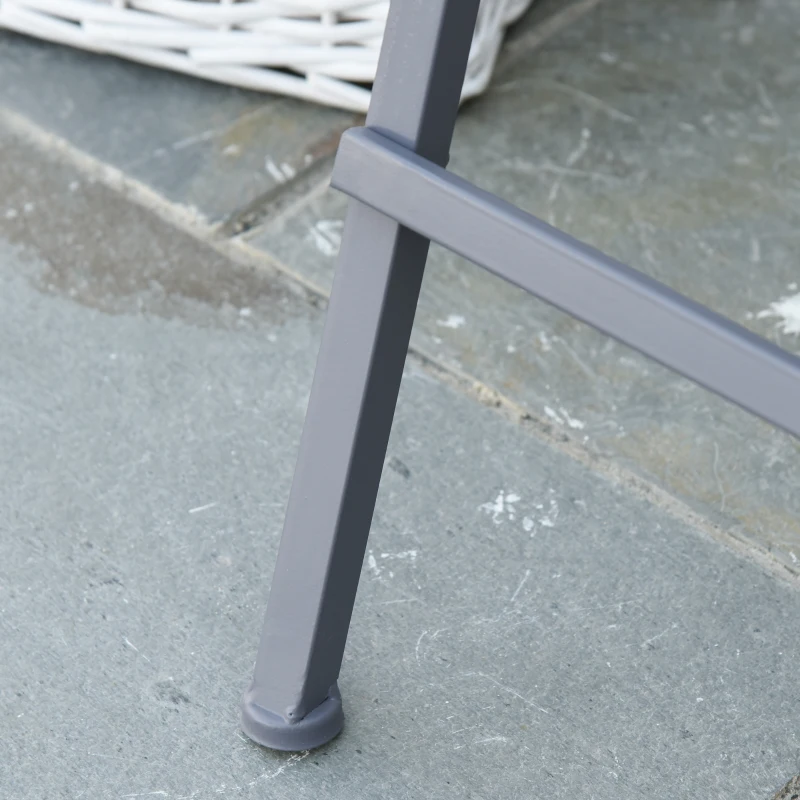 Outsunny 2 Seat Garden Chair Bench Folding Loveseats w/Coffee Table Outdoor Patio