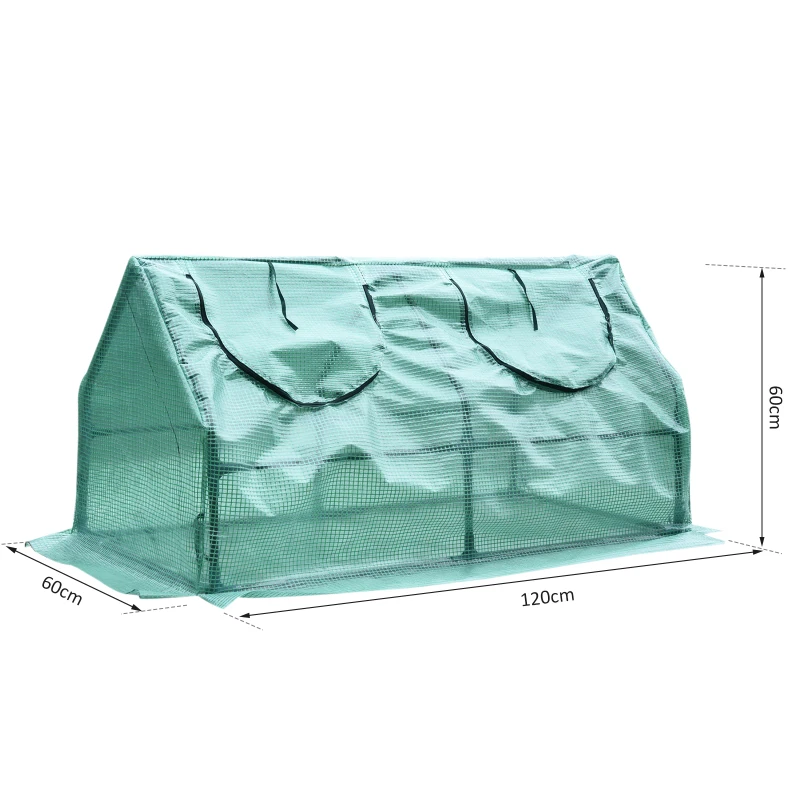 Outsunny Greenhouse Plants Foil Tomato Vegetable House W/ 2 Windows Cold Frame 120x60x60 cm