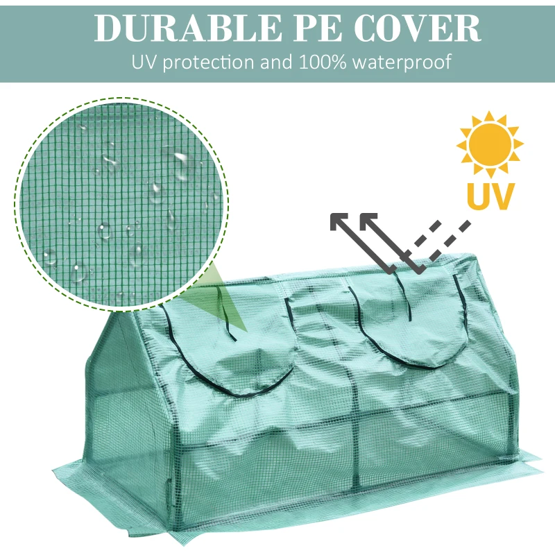 Outsunny Greenhouse Plants Foil Tomato Vegetable House W/ 2 Windows Cold Frame 120x60x60 cm
