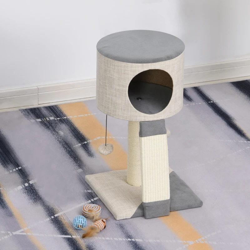 PawHut Cat Tree Tower Activity Center w/ Sisal & Funny Ball Condo