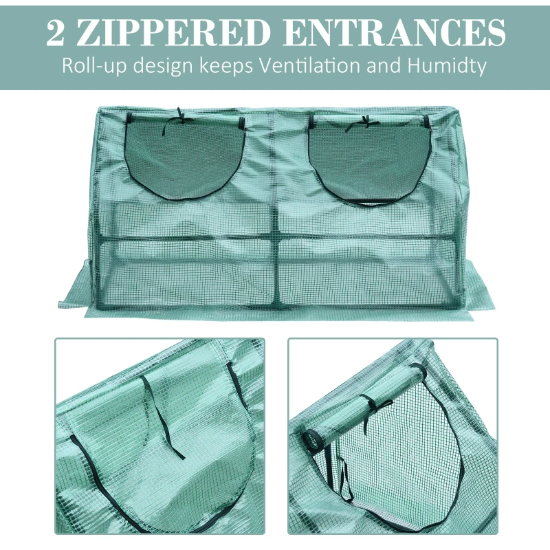 Outsunny Greenhouse Plants Foil Tomato Vegetable House W/ 2 Windows Cold Frame 120x60x60 cm