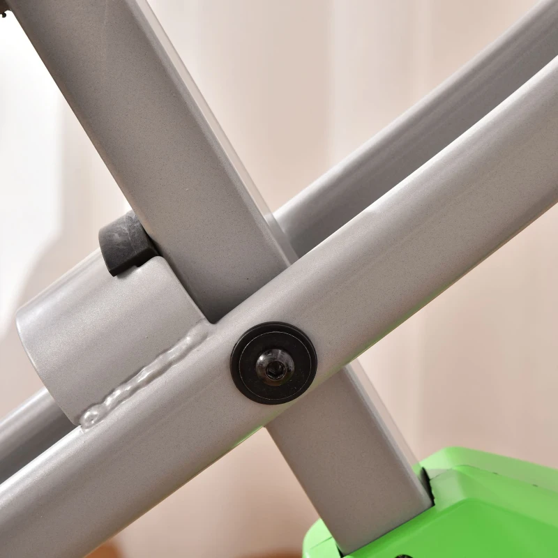 HOMCOM Bicicleta Estática Plegable con 8 Niveles de Resistencia Magnética Ajustable Bicicleta de Ejercicio Fitness con Pantalla LCD Pulsómetro y Sillín Regulable Carga 110 kg 86x47x112 cm Verde