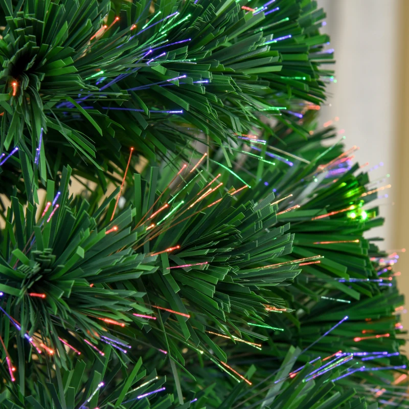 HOMCOM kerstboom 1,2 m kerstboom kunstspar 130 takken met LED verlichting anti-slip pads demontabel glasvezel kleurwisselaar PVC metaal groen 60 x 60 x 120 cm