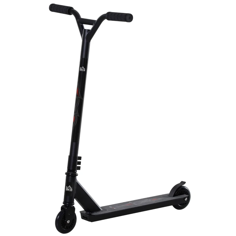 HOMCOM Stunt Scooters for Beginners Trick Stunt Scooter with Stable Performance Freestyle Kick Scooter for Teenagers 14 Years and Up Black