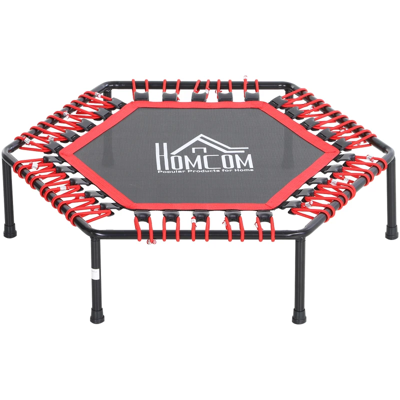 HOMCOM 40" Hexagon Trampoline Indoor Outdoor Metal Bouncer Jumper Adult Home Gym Fitness - Red