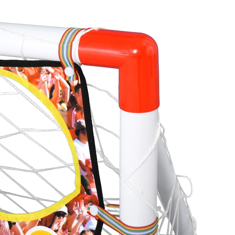 HOMCOM 2 in 1 Kids Football Goal Football Target Goal Net w/ Ball Pump Indoor Outdoor Sports