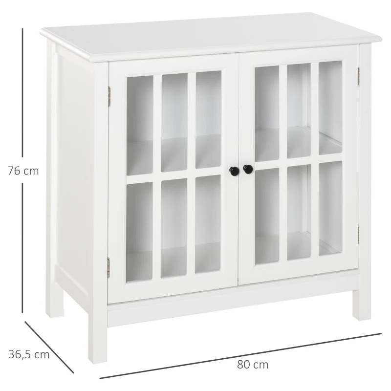 HOMCOM Storage Cabinet Floor Cupboard Kitchen Sideboard Entryway Buffet with Framed Glass Door