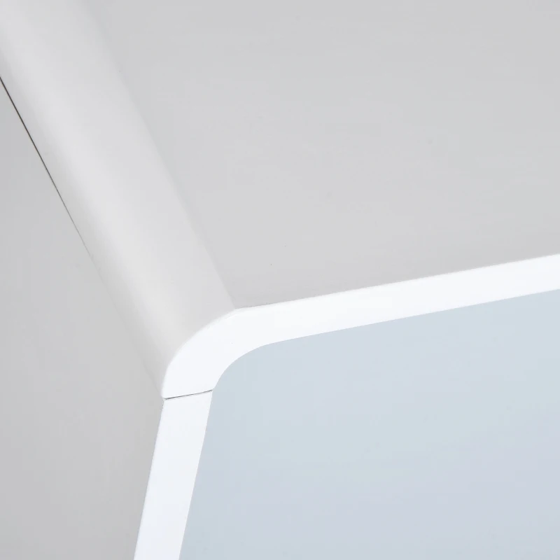 HOMCOM White Modern Nightstand With Drawer Wood Lamp Desk Storage Unit Bedroom Scandinavian Nordic Style