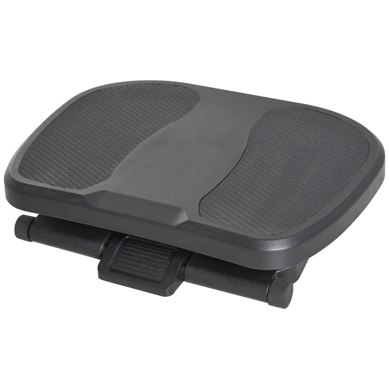 HOMCOM Footrest Adjustable Height & Angle  0-30 Degree for Better Posture at Office Black