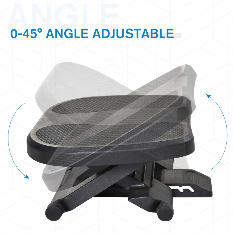 HOMCOM Footrest Adjustable Height & Angle  0-30 Degree for Better Posture at Office Black