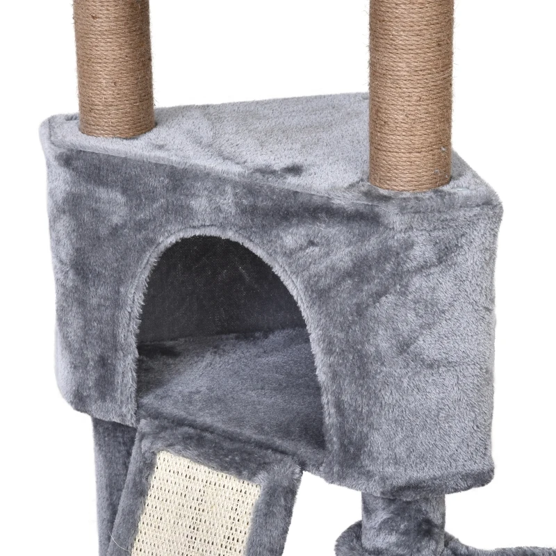 PawHut 120cm Mult-level Cat Tree Scratcher Kittiy Condo Activity Center with Perches, Jumping Platforms,Ladder, Hanging Toy
