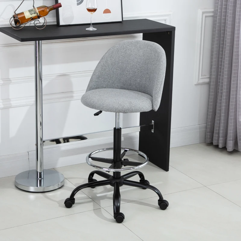 Vinsetto Ergonomic Drafting Chair Low-Back Grey