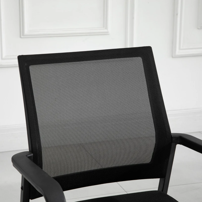 Vinsetto Set of 2 Stackable Meeting Chair Curved Mesh Black
